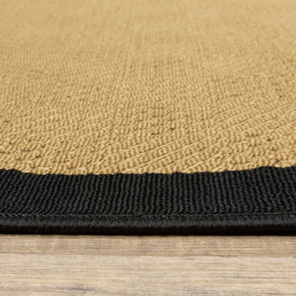 Lanai Beige Black Casual Border Indoor/Outdoor Rug