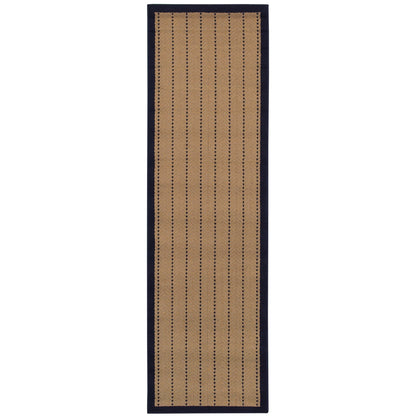 Lanai Beige Black Casual Basket Weave Indoor/Outdoor Rug