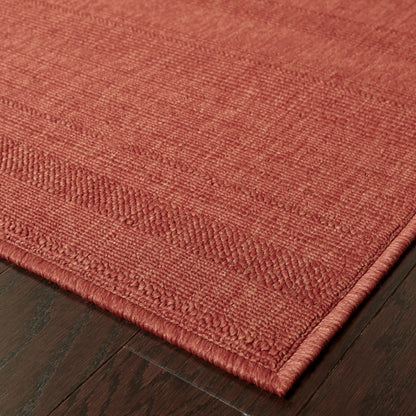 Lanai Red  Casual Solid Indoor/Outdoor Rug