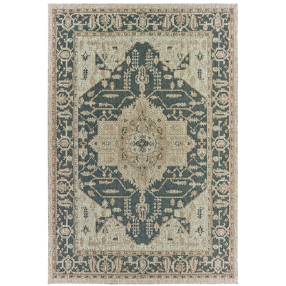 Latitude Grey Green Traditional Oriental Indoor/Outdoor Rug