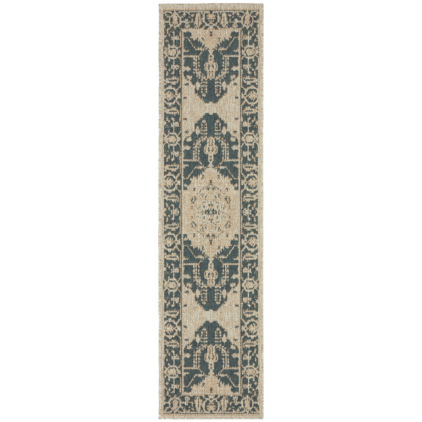 Latitude Grey Green Traditional Oriental Indoor/Outdoor Rug