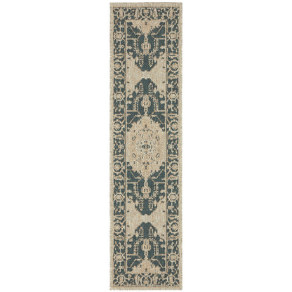 Latitude Grey Green Traditional Oriental Indoor/Outdoor Rug