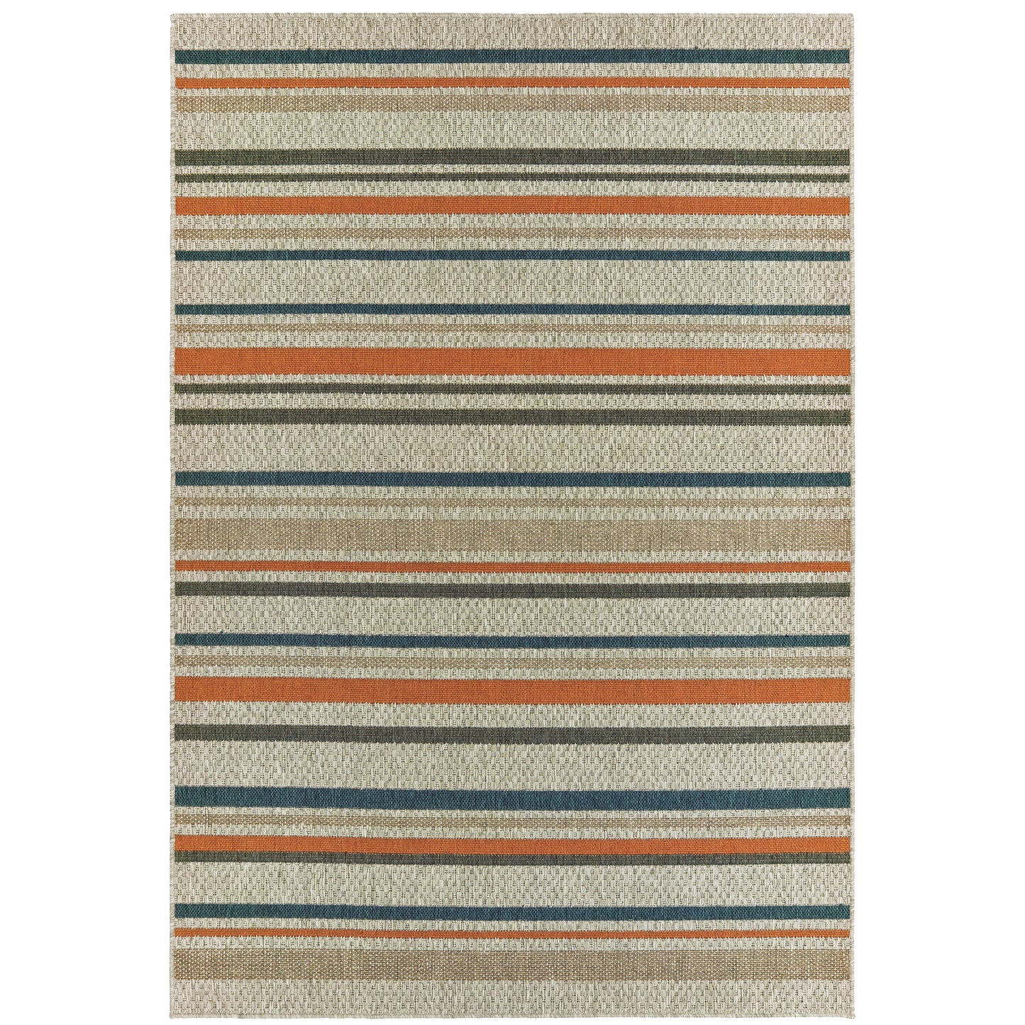 Latitude Grey Teal Transitional Geometric Indoor/Outdoor Rug