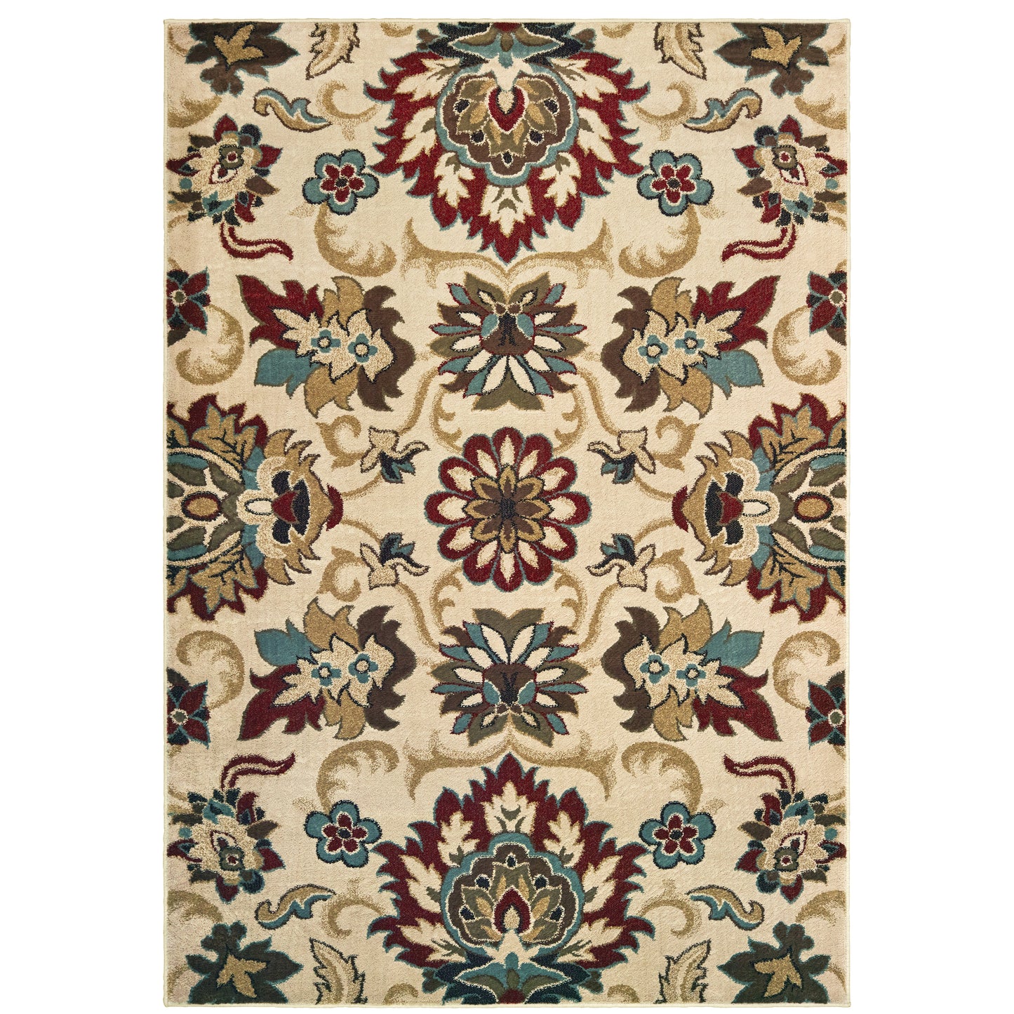 Laurel Ivory Multi Traditional Floral Indoor Rug