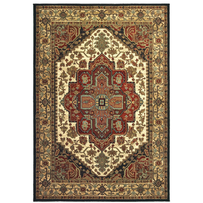 Laurel Black Multi Vintage Medallion Indoor Rug