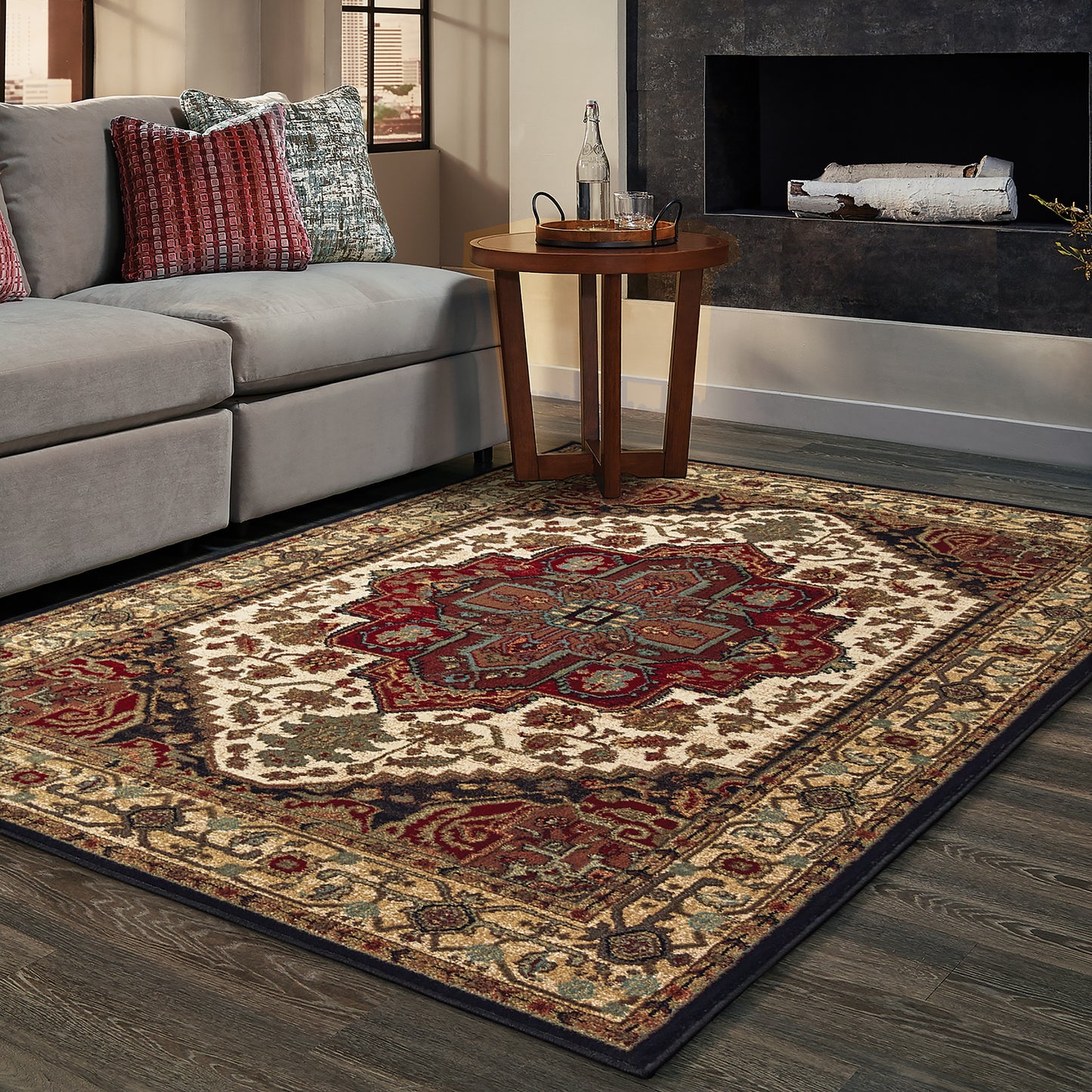 Laurel Black Multi Vintage Medallion Indoor Rug