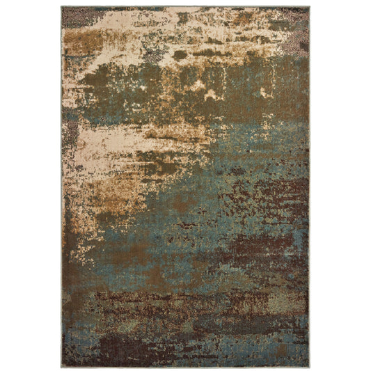 Laurel Blue Green Modern & Contemporary Distressed Indoor Rug