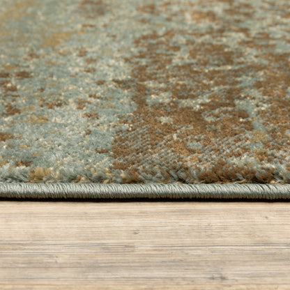 Laurel Blue Green Modern & Contemporary Distressed Indoor Rug