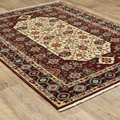 Lilihan Red Ivory Traditional Oriental Indoor Rug