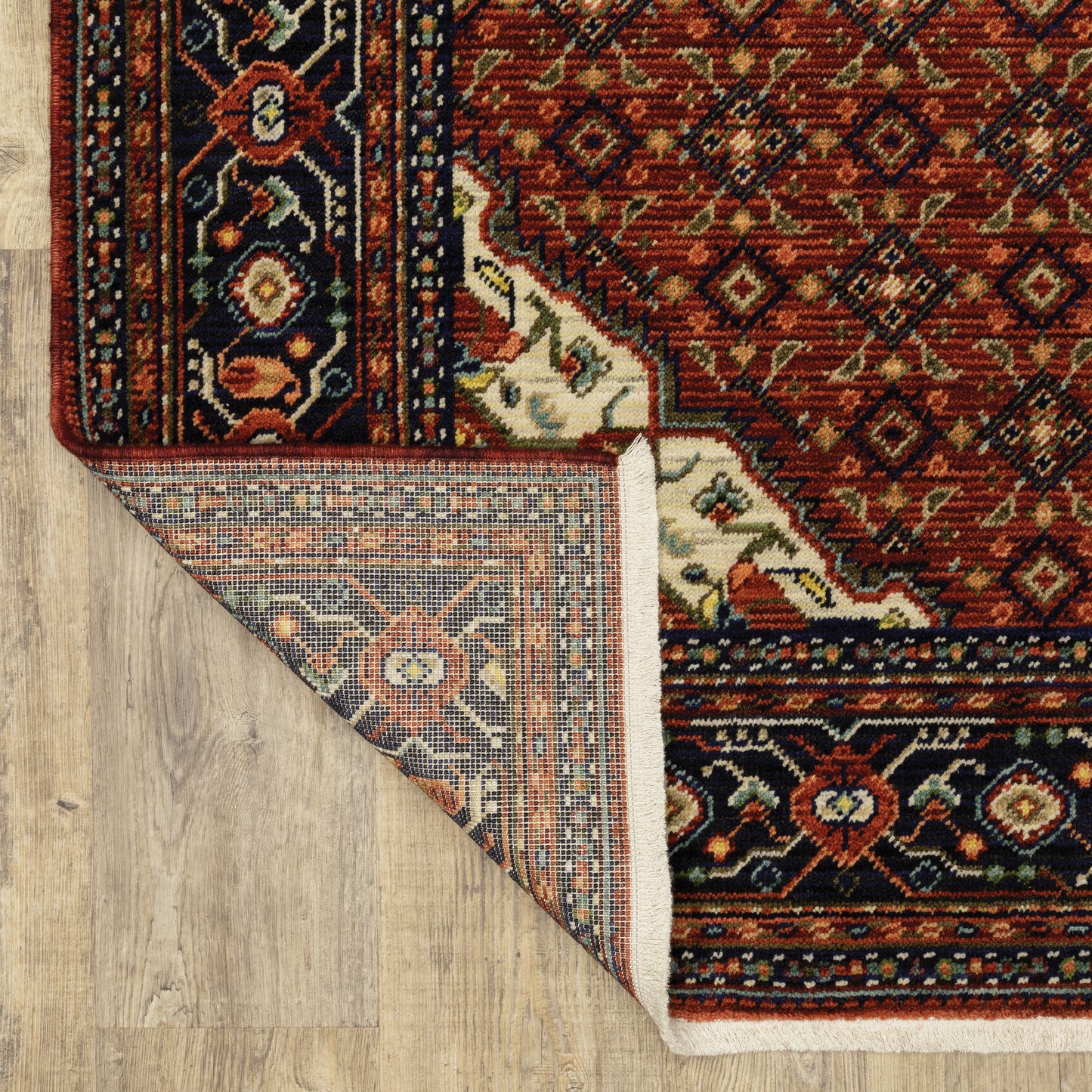 Lilihan Red Blue Traditional Oriental Indoor Rug