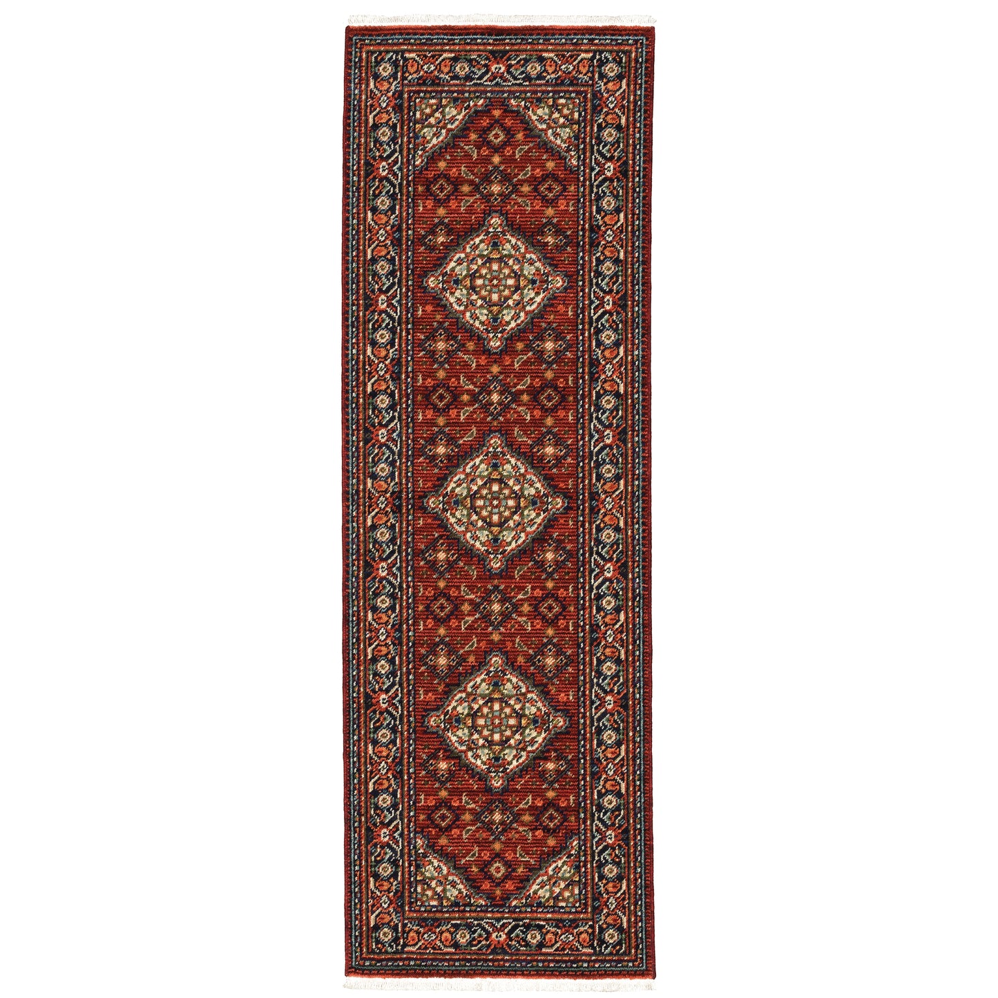 Lilihan Red Blue Traditional Oriental Indoor Rug