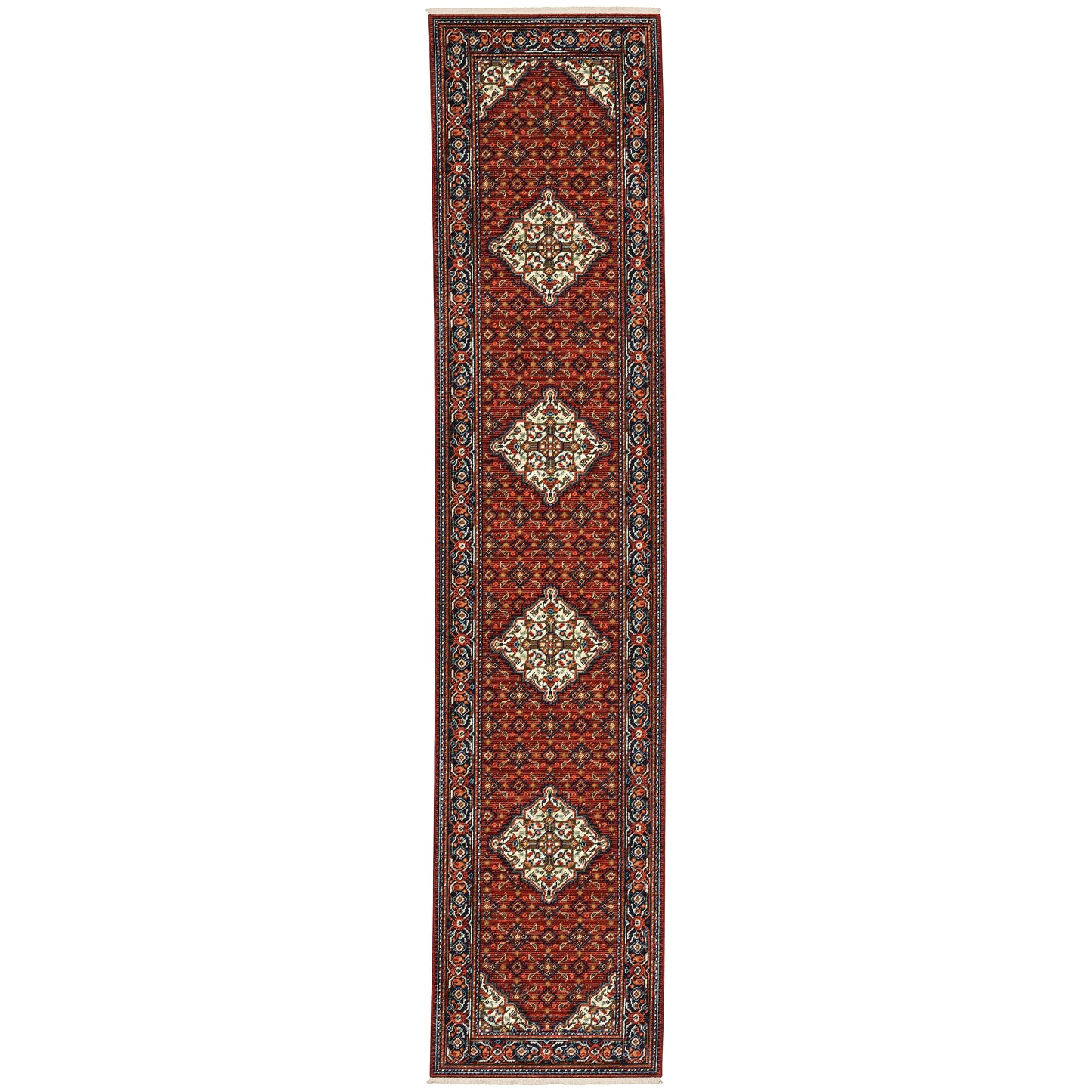 Lilihan Red Blue Traditional Oriental Indoor Rug