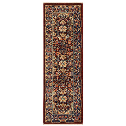 Lilihan Red Blue Traditional Oriental Indoor Rug