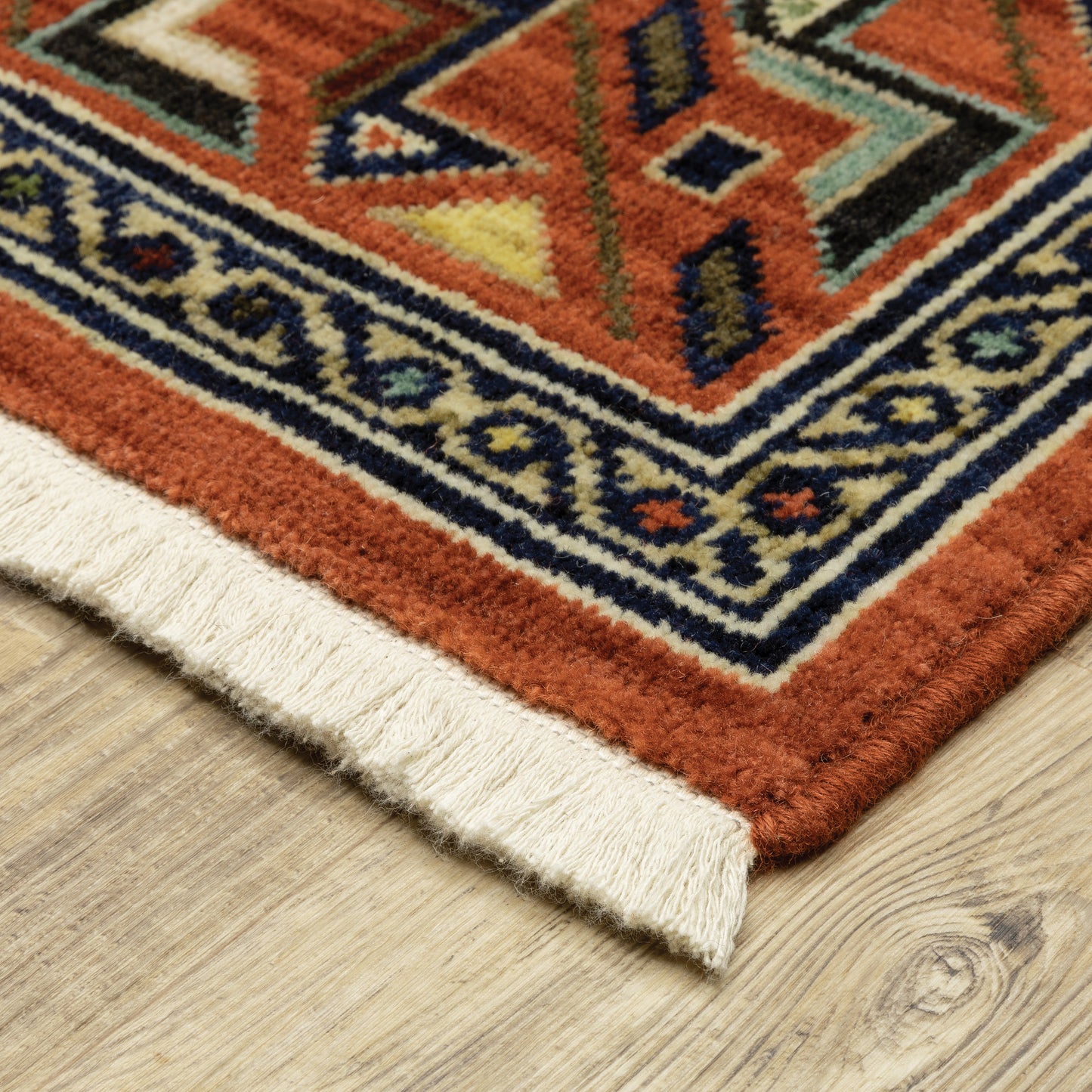 Lilihan Red Blue Traditional Oriental Indoor Rug