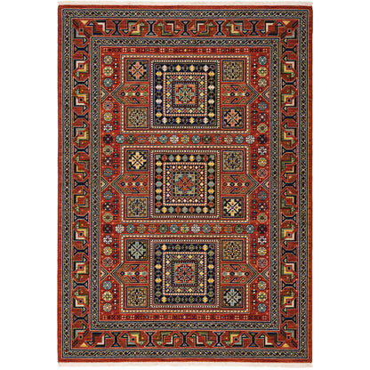 Lilihan Red Blue Traditional Oriental Indoor Rug