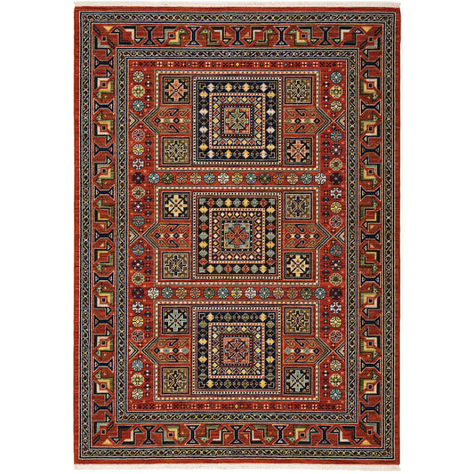 Lilihan Red Blue Traditional Oriental Indoor Rug