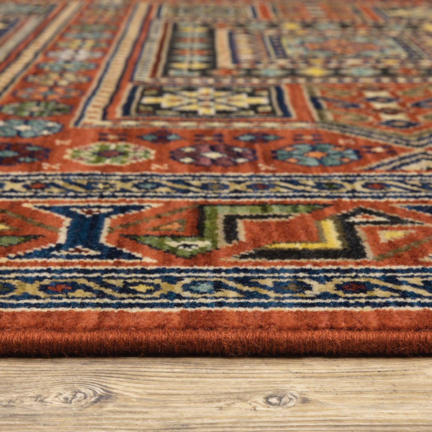 Lilihan Red Blue Traditional Oriental Indoor Rug