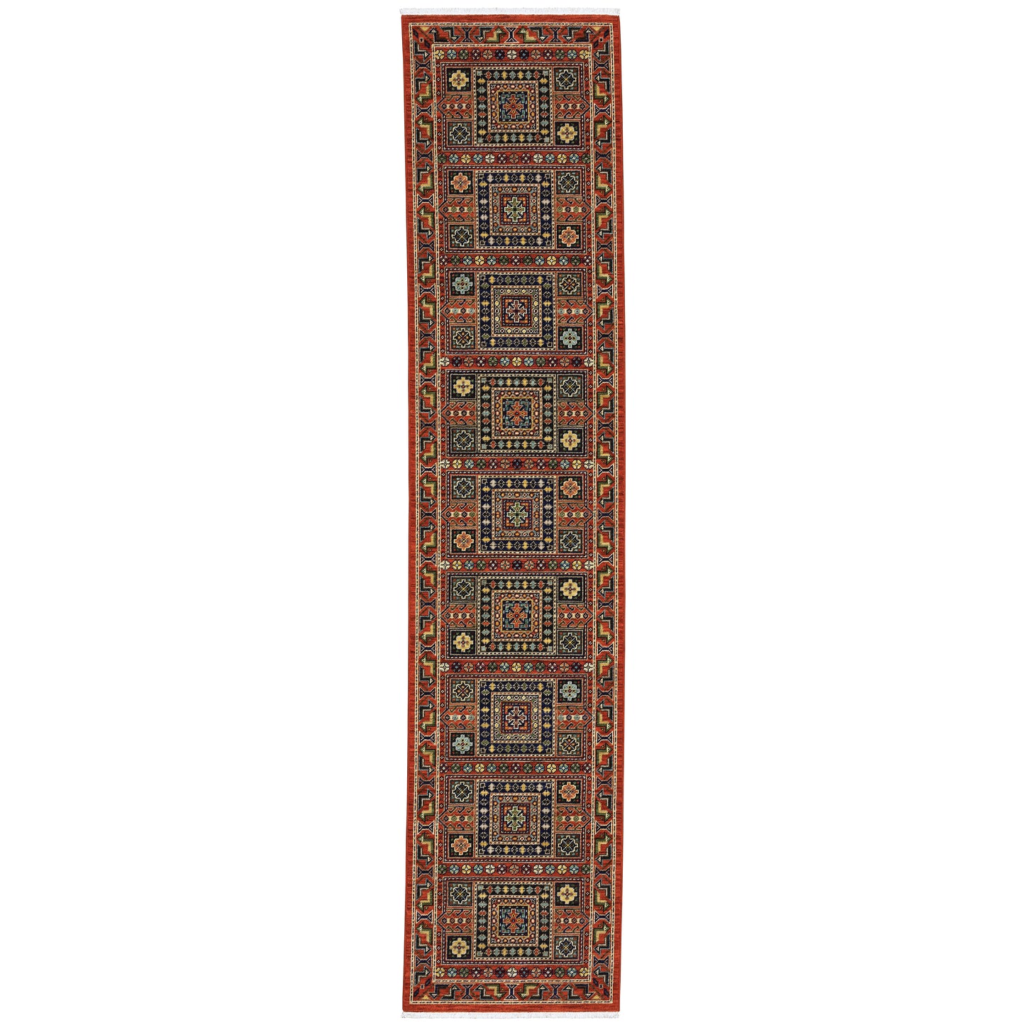 Lilihan Red Blue Traditional Oriental Indoor Rug