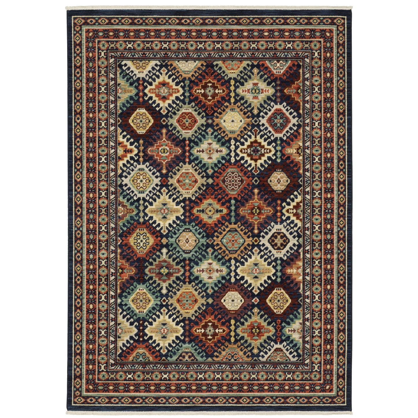 Lilihan Navy Multi Traditional Oriental Indoor Rug