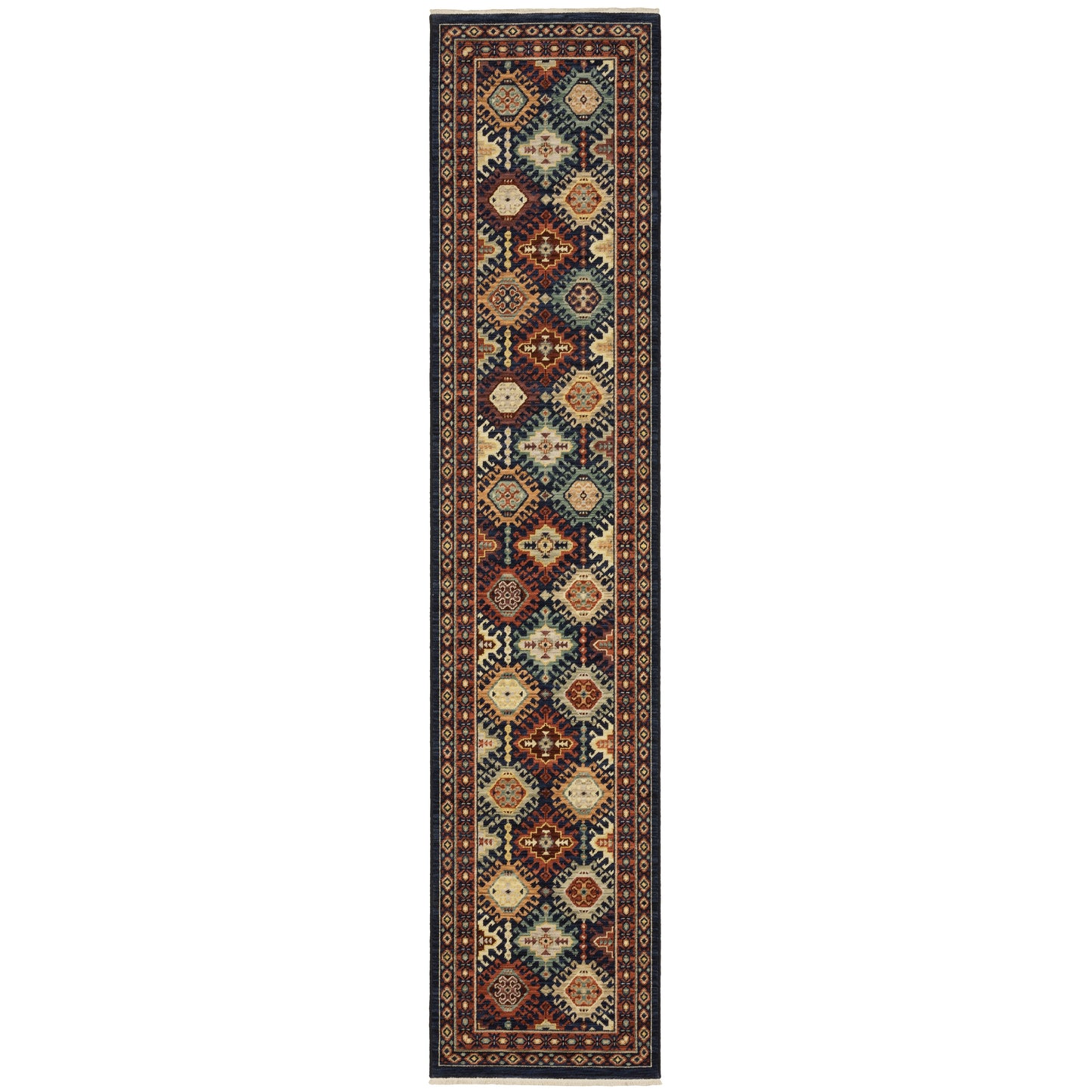 Lilihan Navy Multi Traditional Oriental Indoor Rug