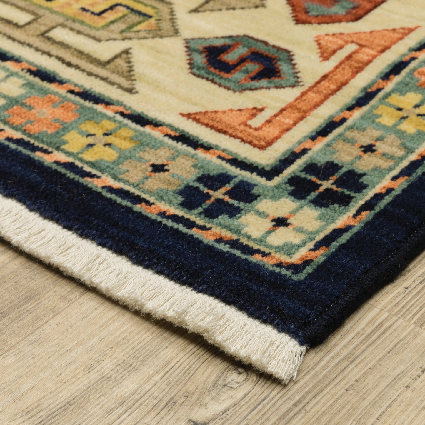 Lilihan Blue Ivory Traditional Oriental Indoor Rug