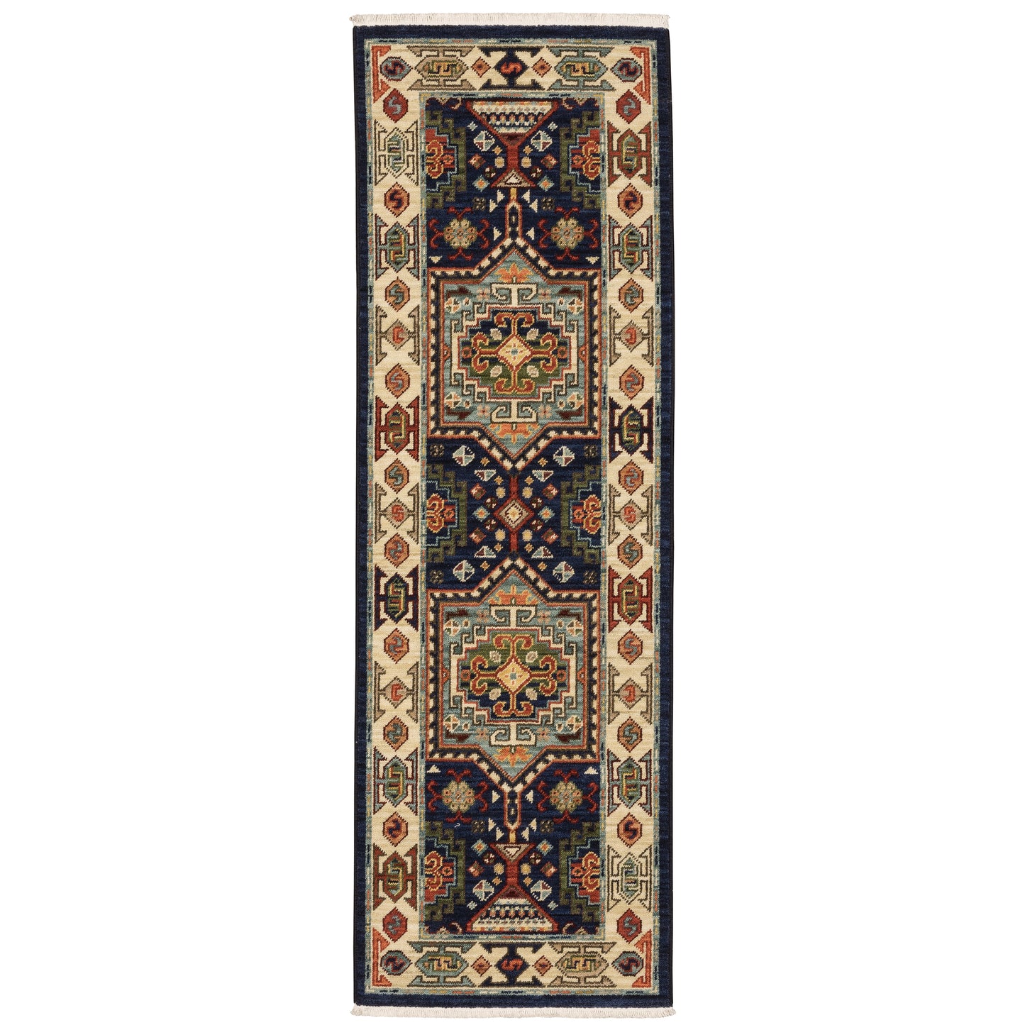 Lilihan Blue Ivory Traditional Oriental Indoor Rug