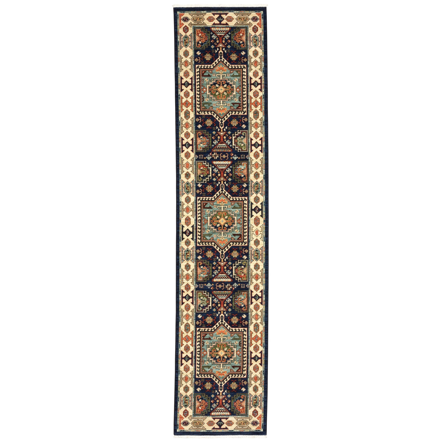 Lilihan Blue Ivory Traditional Oriental Indoor Rug