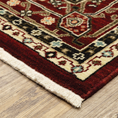 Lilihan Red Black Traditional Oriental Indoor Rug