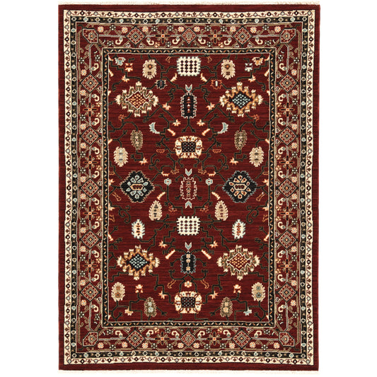 Lilihan Red Black Traditional Oriental Indoor Rug