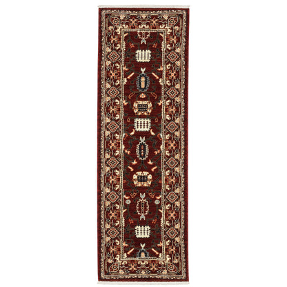 Lilihan Red Black Traditional Oriental Indoor Rug