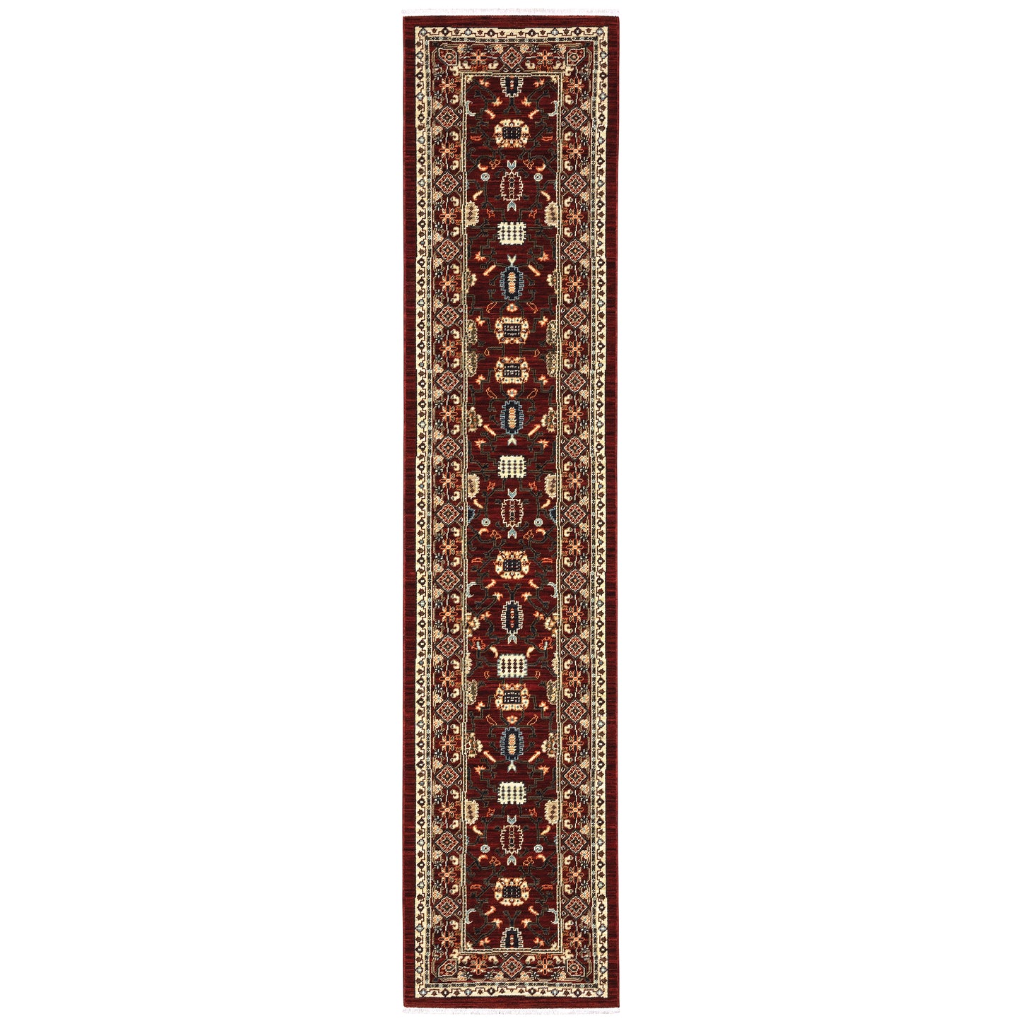 Lilihan Red Black Traditional Oriental Indoor Rug