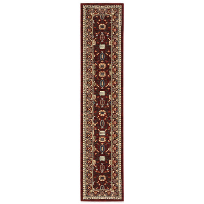 Lilihan Red Black Traditional Oriental Indoor Rug