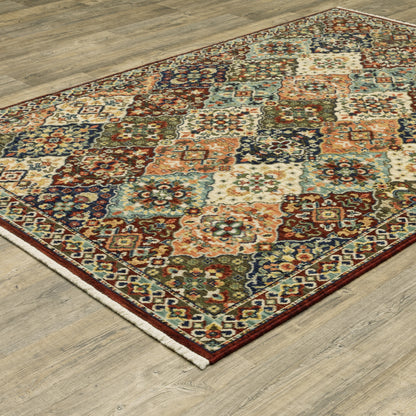 Lilihan Red Multi Traditional Oriental Indoor Rug