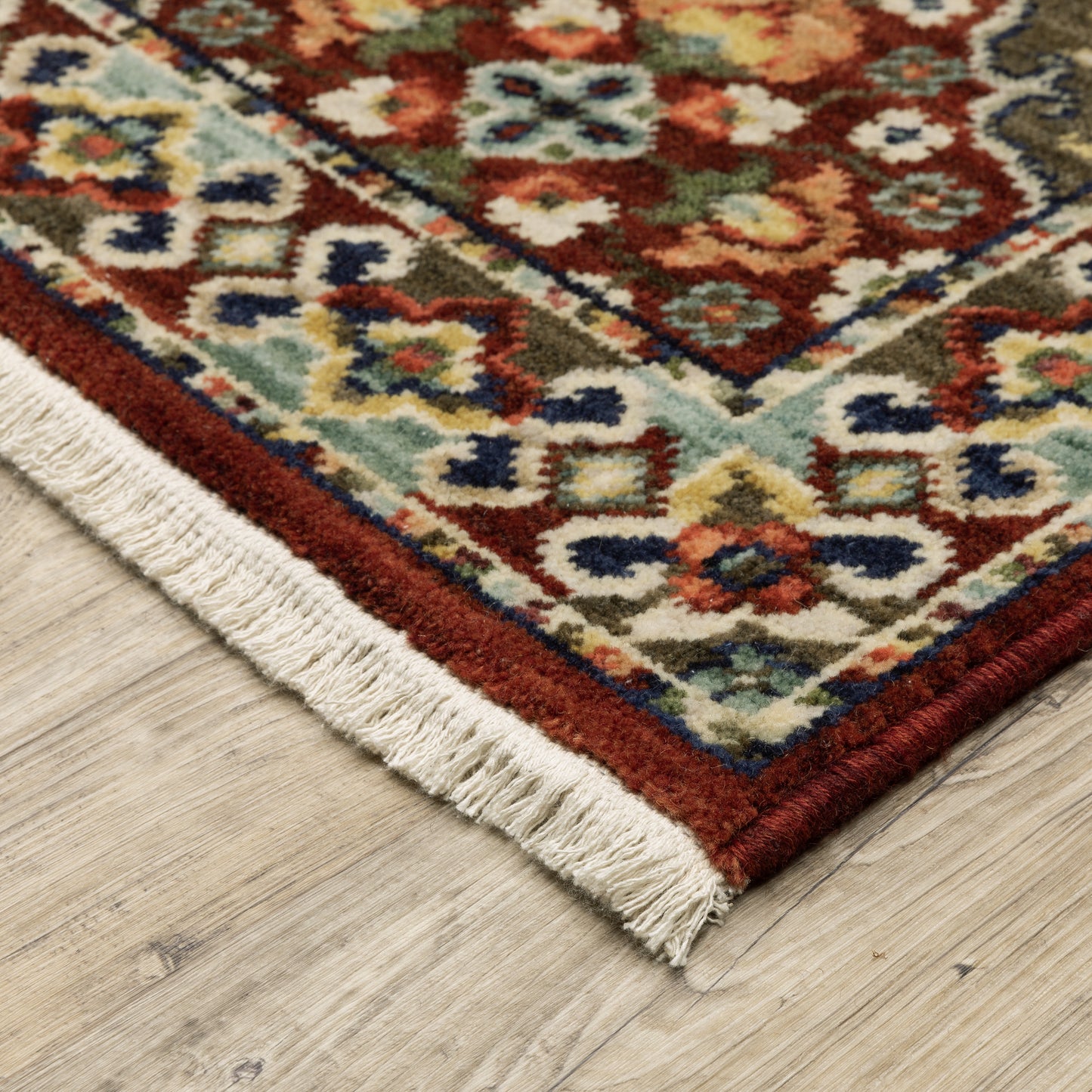 Lilihan Red Multi Traditional Oriental Indoor Rug