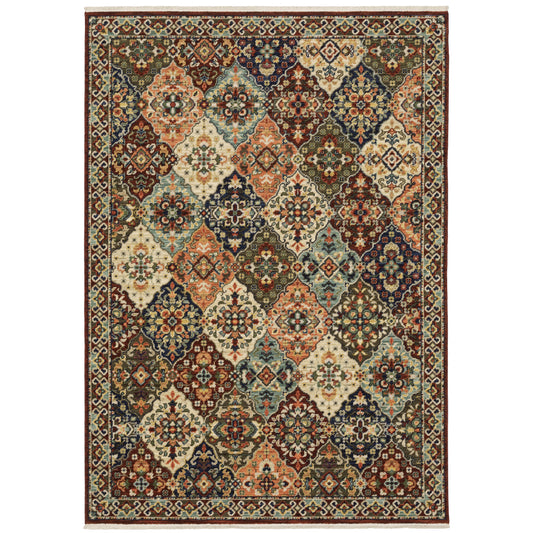 Lilihan Red Multi Traditional Oriental Indoor Rug