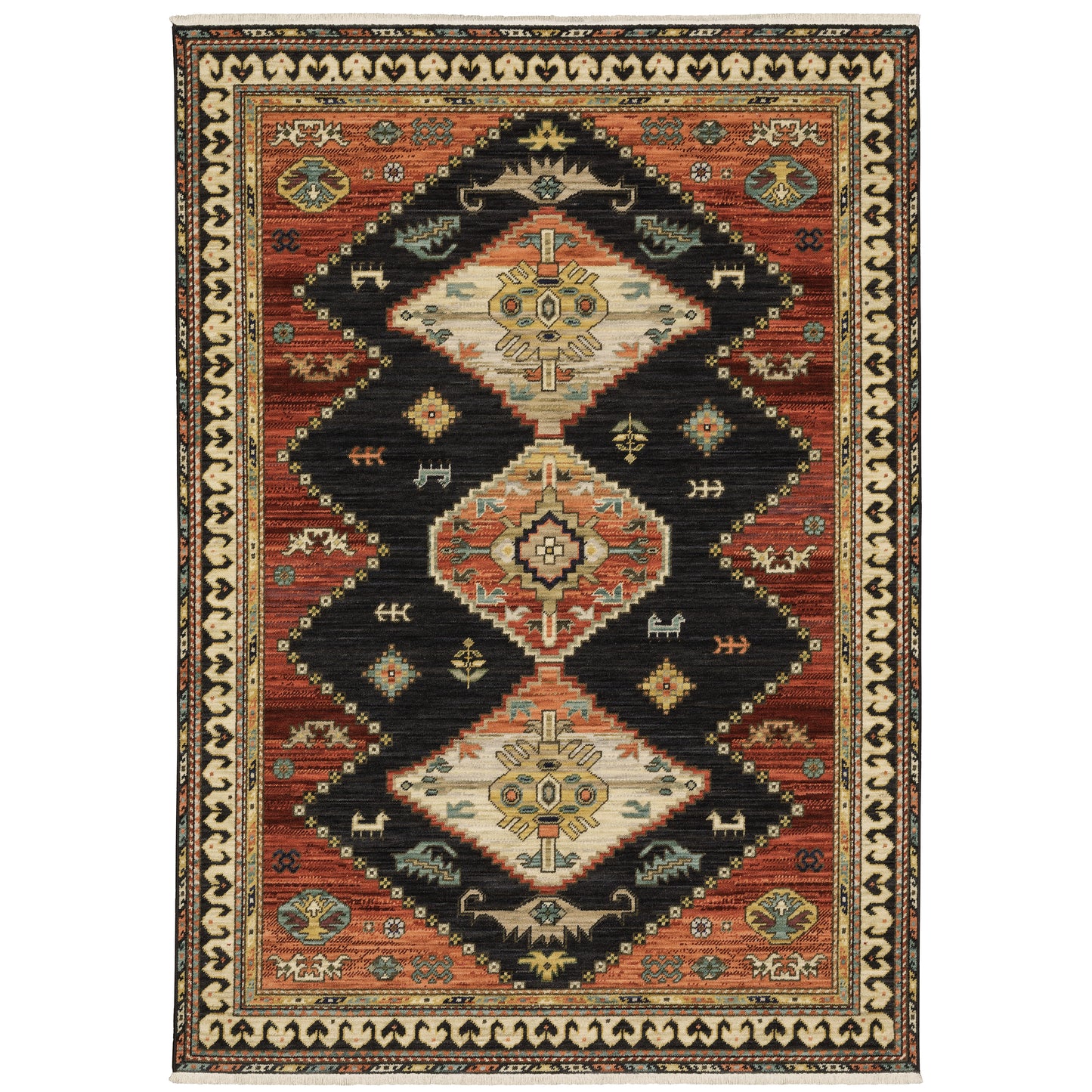 Lilihan Charcoal Multi Southwestern Southwest/Lodge Indoor Rug