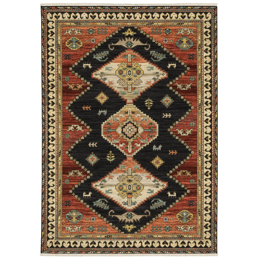 Lilihan Charcoal Multi Southwestern Southwest/Lodge Indoor Rug