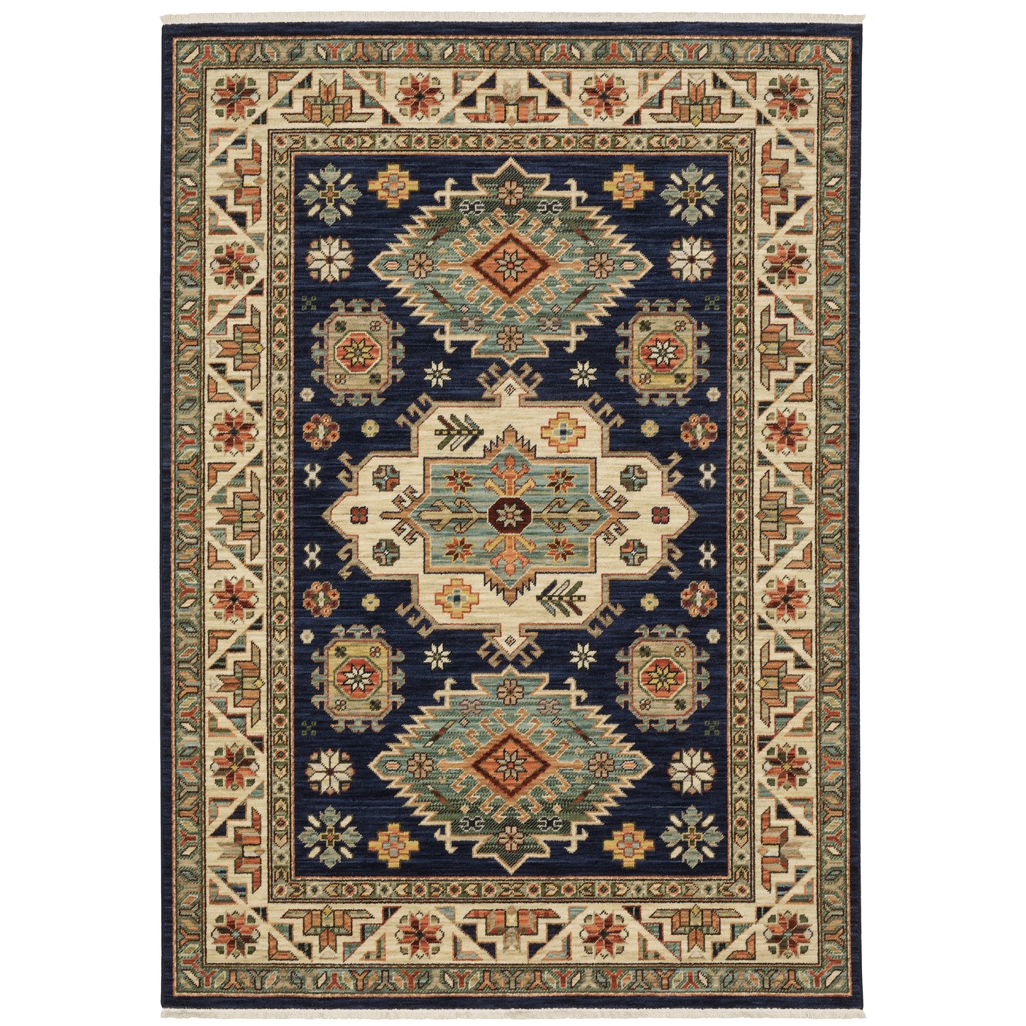 Lilihan Navy Multi Southwestern Southwest/Lodge Indoor Rug