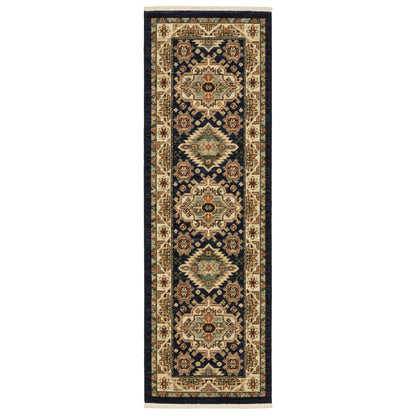 Lilihan Navy Multi Southwestern Southwest/Lodge Indoor Rug