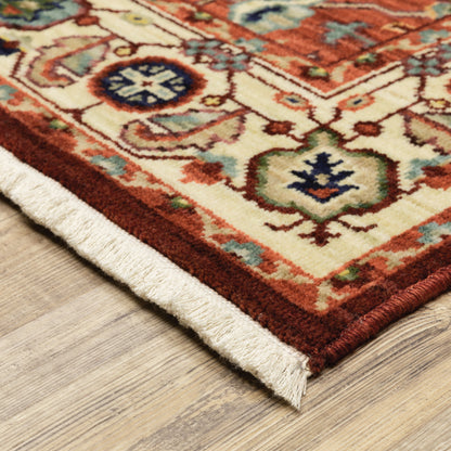 Lilihan Red Ivory Traditional Oriental Indoor Rug