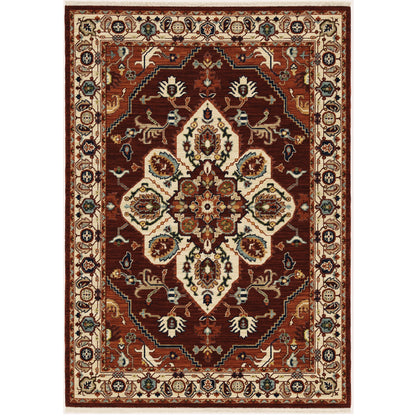 Lilihan Red Ivory Traditional Oriental Indoor Rug