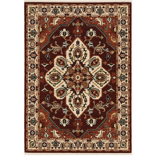 Lilihan Red Ivory Traditional Oriental Indoor Rug