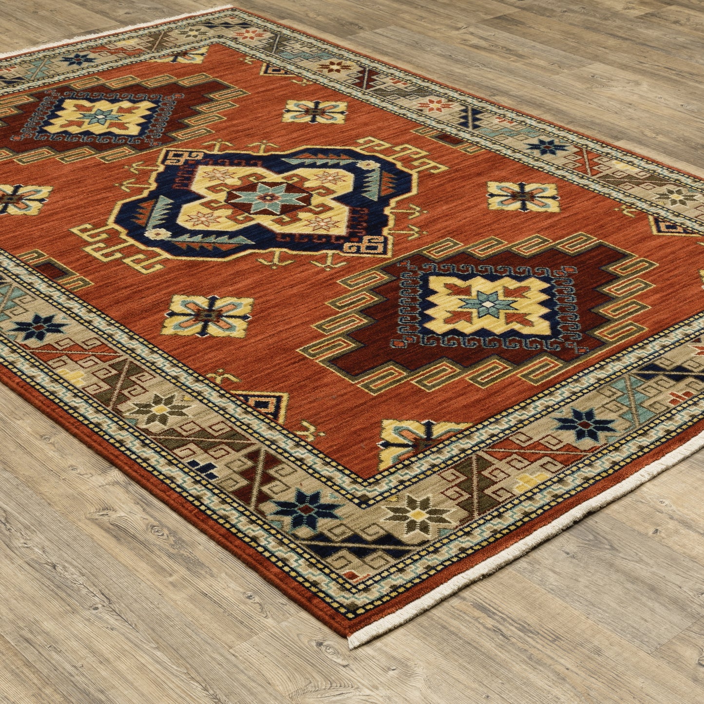 Lilihan Red Gold Traditional Oriental Indoor Rug