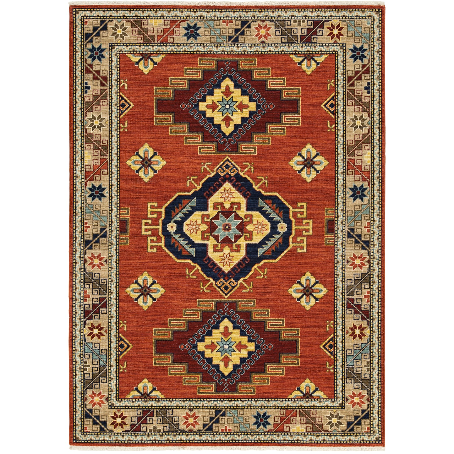 Lilihan Red Gold Traditional Oriental Indoor Rug