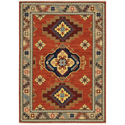 Lilihan Red Gold Traditional Oriental Indoor Rug