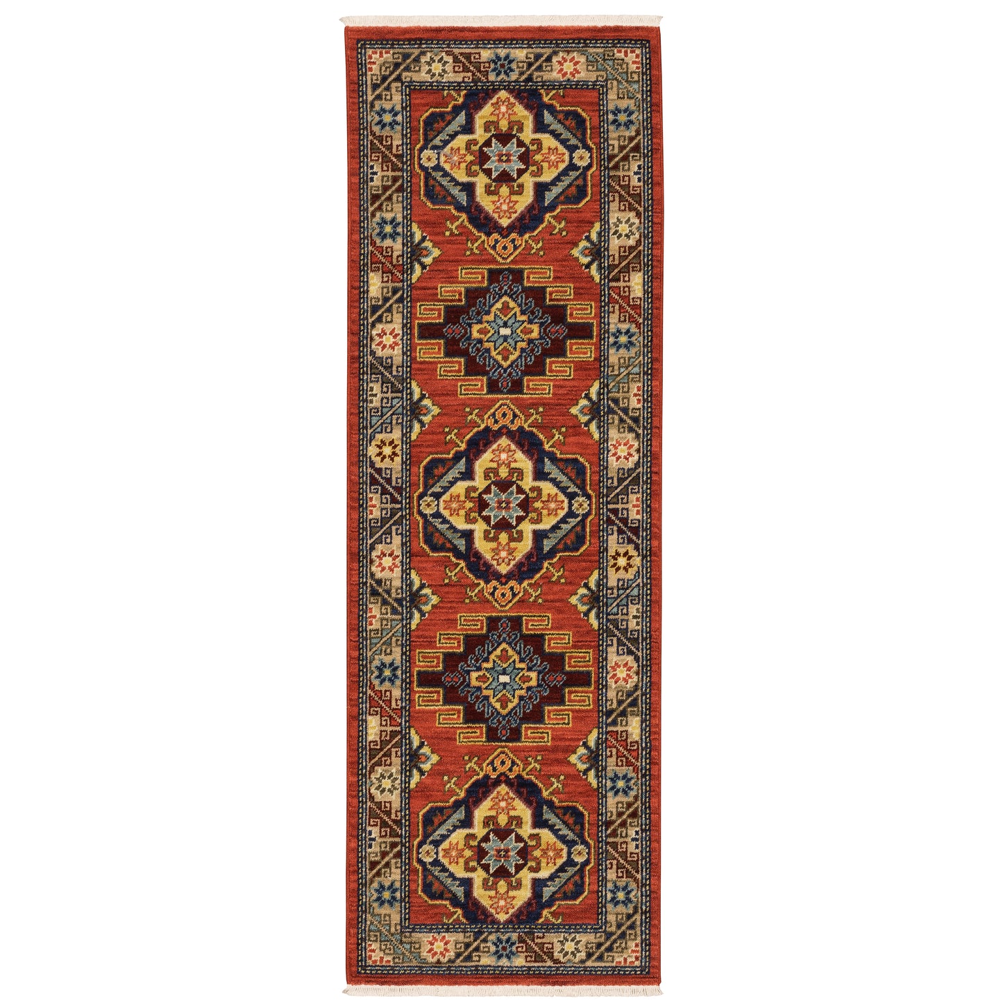 Lilihan Red Gold Traditional Oriental Indoor Rug