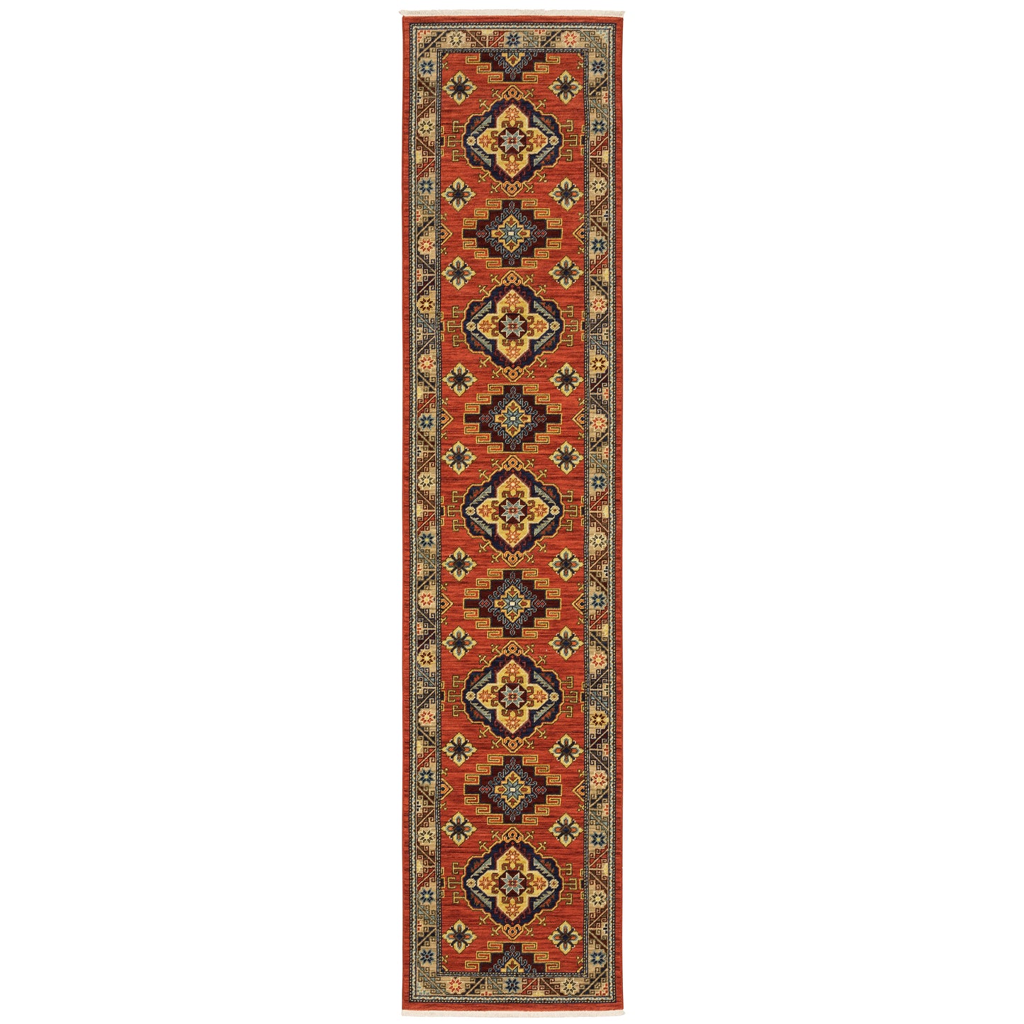 Lilihan Red Gold Traditional Oriental Indoor Rug