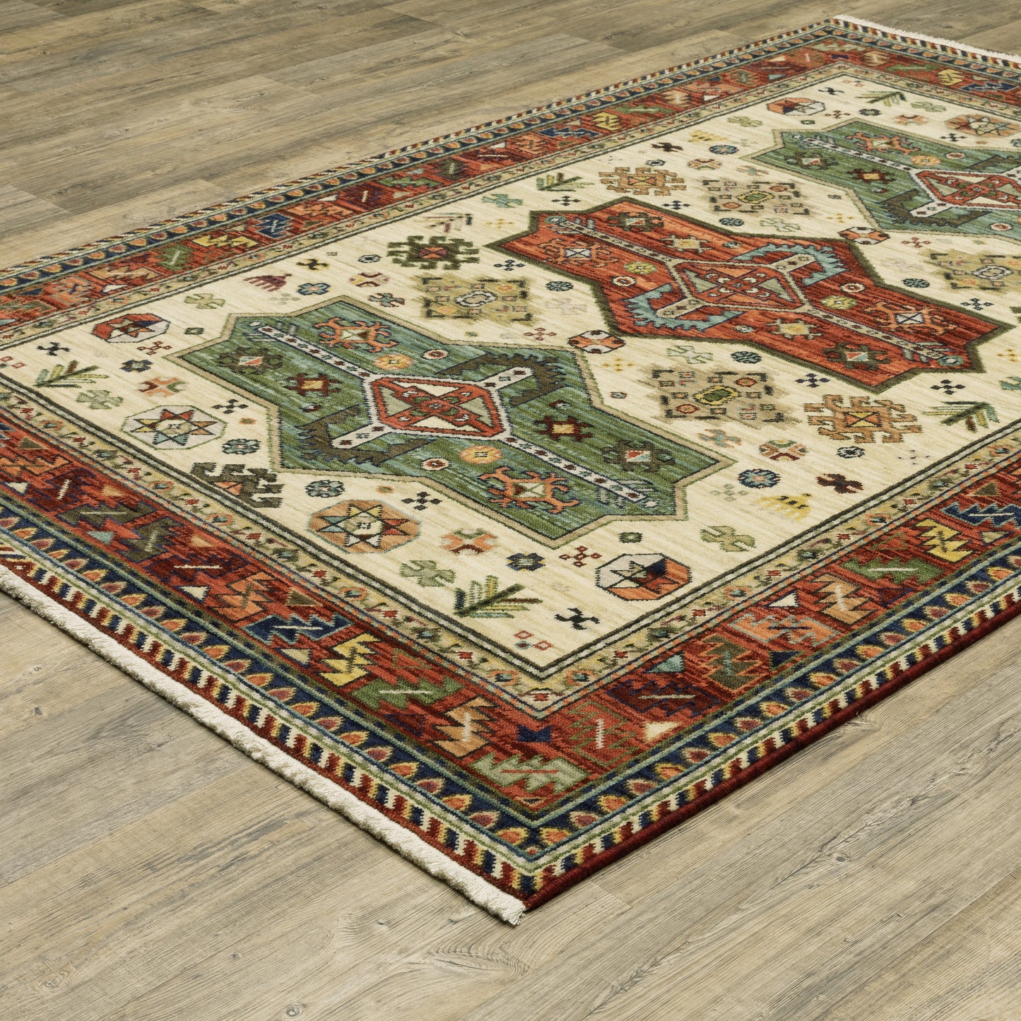 Lilihan Red Multi Southwestern Southwest/Lodge Indoor Rug