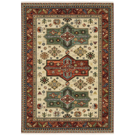 Lilihan Red Multi Southwestern Southwest/Lodge Indoor Rug