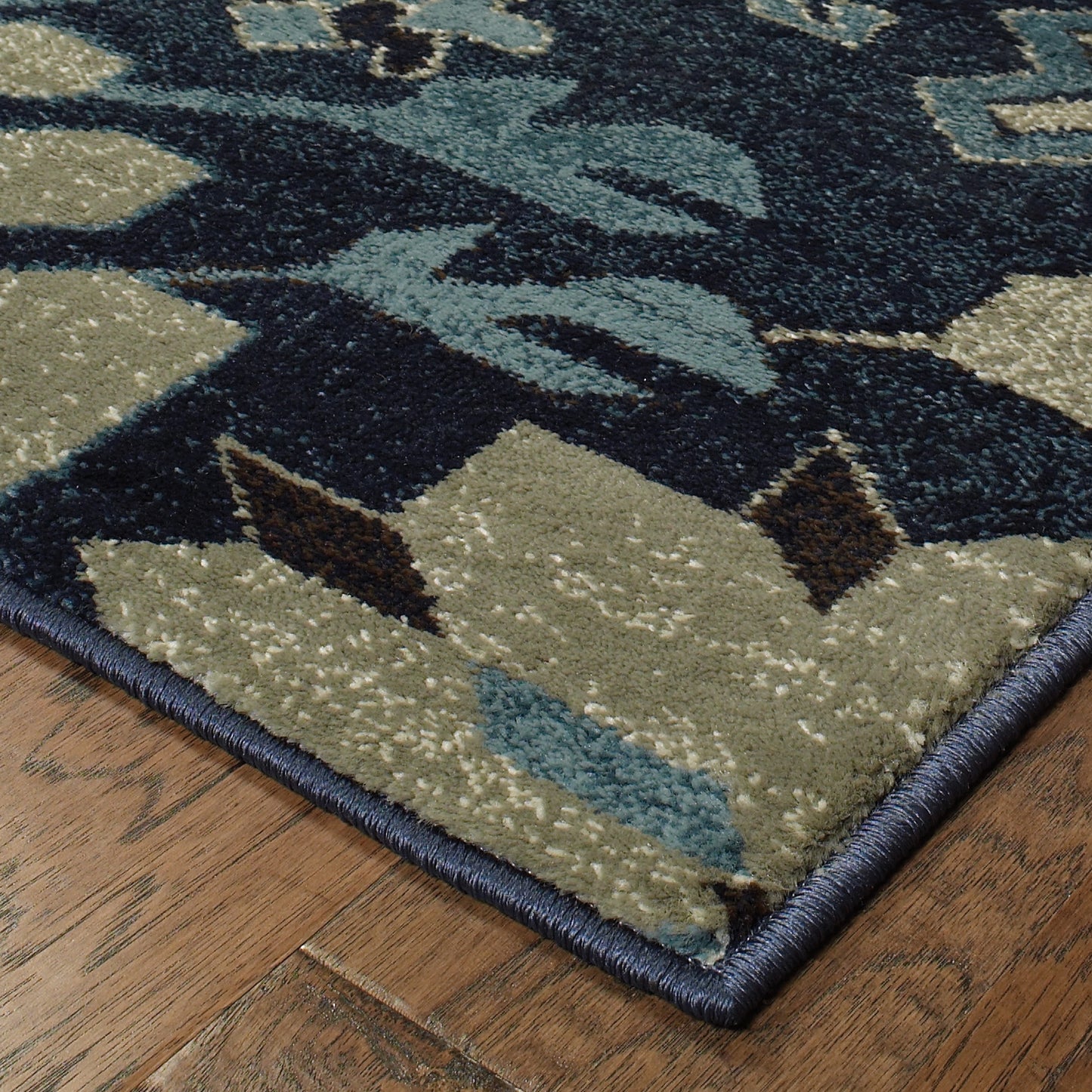 Linden Navy Blue Southwestern Southwest/Lodge Indoor Rug